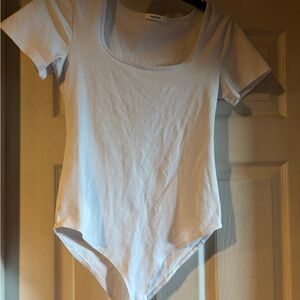 White Scoop Neck Bodysuit